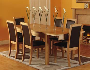 Seconique Oakholme Extending Dining Set in Expresso Brown