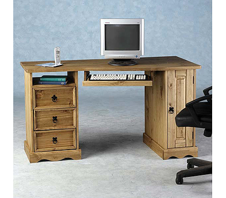 Original Corona Pine Corner Computer Desk