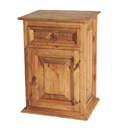 mexican pine 1 door bedside cabinet