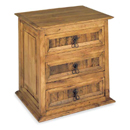 Segusino mexican pine 3 door bedside cabinet