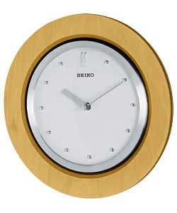 Beech and Metal Wall Clock