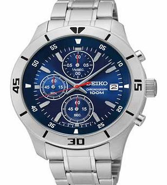 Mens Chronograph Stainless Steel Bracelet