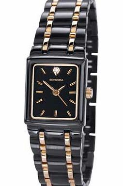 Sekonda Ladies Black and Gold Bracelet Watch