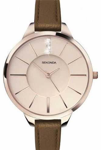 Sekonda Ladies Editions Brown Strap Watch 4018