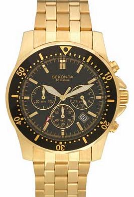 Sekonda Mens Black Dial Chrono Watch