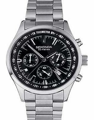 Sekonda Mens Black Dial Chronograph Watch