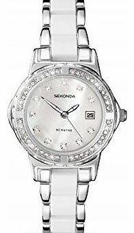 Sekonda Moonlight 4674 Pearl Ladies White Crystal Set Watch