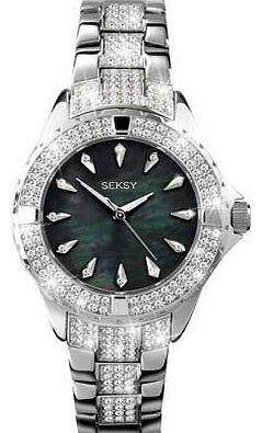 Seksy by Sekonda Seksy Ladies Silver Black Dial Watch