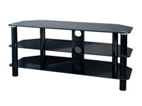 S105BG09 BLACK GLASS TV STAND