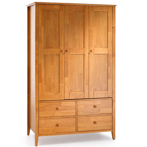 , Grace 3 Door Wardrobe - Golden Cherry