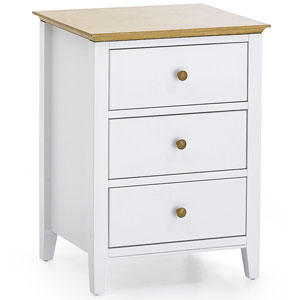 Serene , Grace, 3 Drawer Bedside Table - Opal White