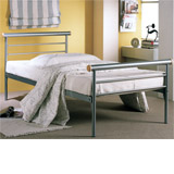 90cm Celine Single Metal Bedframe in Silver finish