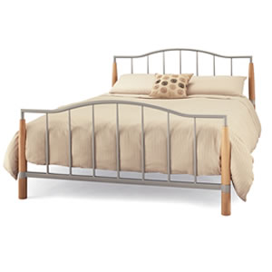 Serene Furnishing Serene Cosmo 5FT Kingsize Metal Bedstead - Silver