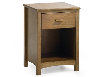 Serene Furnishings Eleanor 1 Drawer Bedside Table (Honey Oak) Small