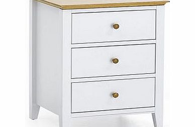 Serene Grace 3 Drawer Bedside Table - Opal White