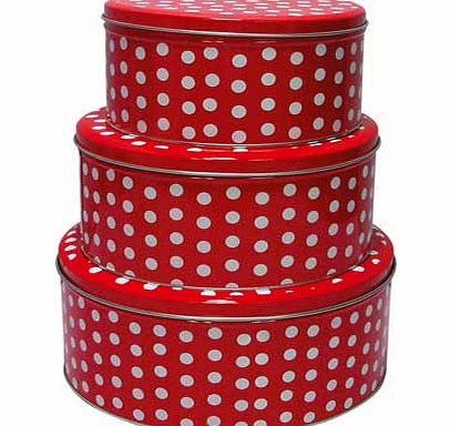 of 3 Polka Dot Cake Tins