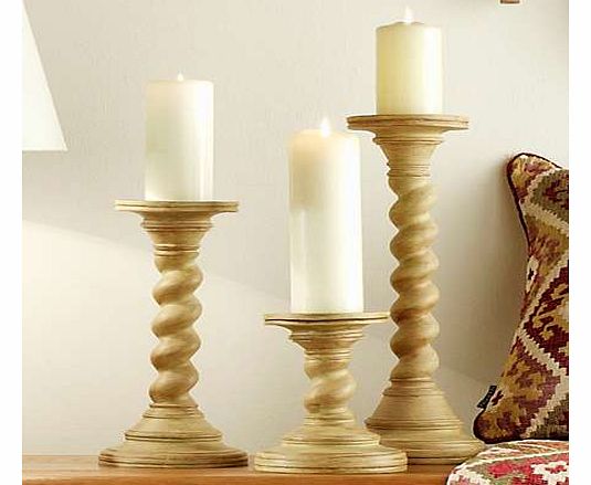 of 3 Rustic Candlesticks