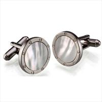 Seven London Round Screw Design MOP Cufflinks