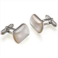 Seven London Silver Rectangular MOP Inlay Cufflinks