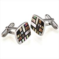 Seven London Silver Rectangular Multi-Square Cufflinks