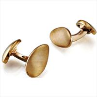 Seven London Twisted Oval Matt Gold Plated Cufflinks