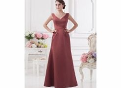 Sexy Modern Unique V-neck Satin Ankle-length