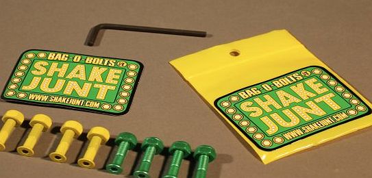 Shake Junt Bag O Bolts skateboard hardware - Green/Yellow