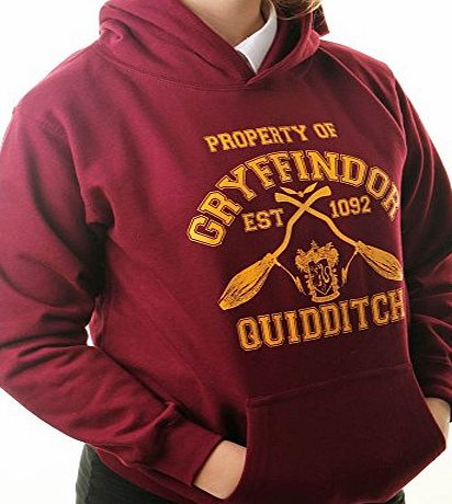 Sharp Threads TEAM GRYFFINDOR HOODIE INSPIRED BY HARRY POTTER QUIDDITCH NEW KIDS SIZES (9-11 Years)