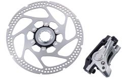 Shimano M585 Deore LX disc brake caliper and rotor