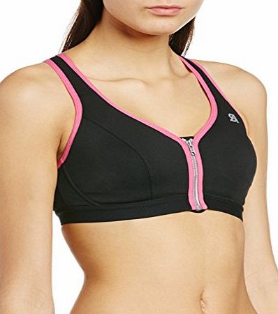 Shock Absorber Womens Active Zipped Plunge Bra - Black, Size 38DD