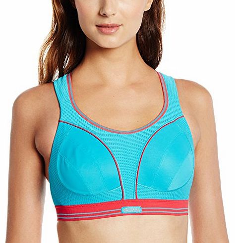 Shock Absorber Womens Ultimate Run Bra - Blue/Pink, 38D