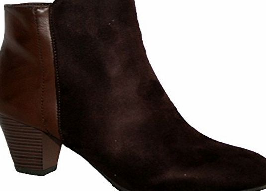 Shoe Tree LADIES 2.75`` HEEL SMART/CASUAL EVENING WEAR ANKLE BOOT WITH SIDE ZIP (UK5, brown/suede)