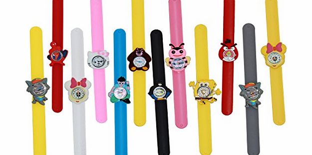 SHOPKIYA Lovely Bendable Kids Plastic Strap Slap Watches (3D Moshi)