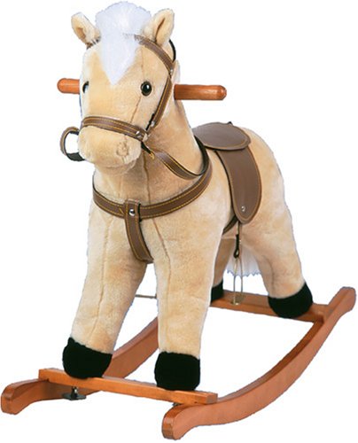 Shreds Rocking Horse with Stirrups Beige 46 cm