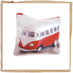 Camper Van Zip Purse Red