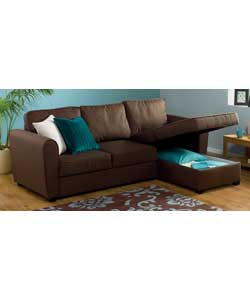 Siena Corner Sofabed with Storage - Chocolate