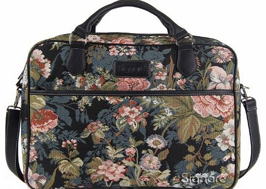 Womens Ladies Tapestry Fashion Laptop Computer Bag Peony