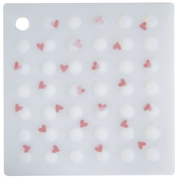 Silicone Zone Pot Holder  Translucent Hearts