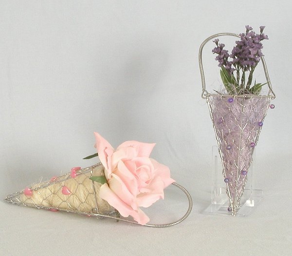 Silk Bouquets Bridesmaid Rose Cone