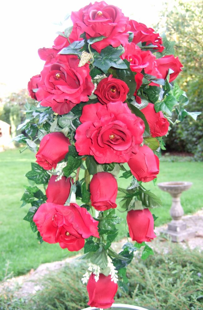 Silk Bouquets Red Rose Bridal Shower