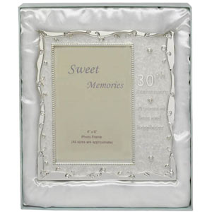 silver & Pearl 30th Anniversary Photo Frame