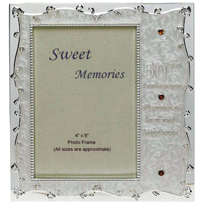 Silver & Pearl 50th Anniversary Photo Frame