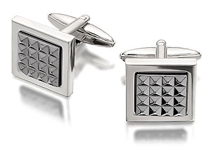 SILVER And Gunmetal Grey Finish Swivel Cufflinks