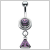 SILVER Bermuda Triangle Navel Bar Attachment