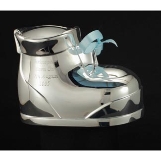 Silver Bootie Money Box