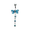 SILVER Butterfly Dropper Navel Bar