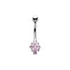 SILVER Cluster Navel Bar