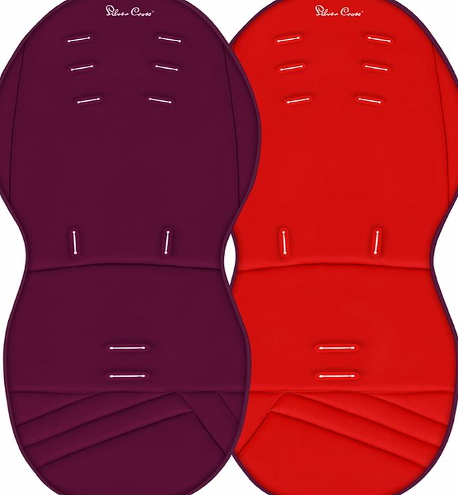 Silver Cross Seat Liner Aubergine/Chilli