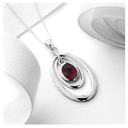 Silver Garnet 3 Hoop Pendant