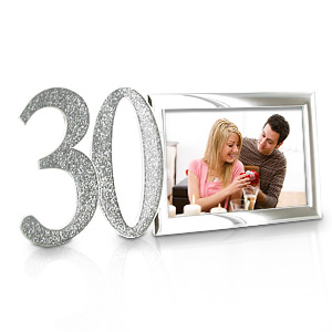 SILVER Glitter 30th Birthday Photo Frame